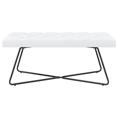 Bank met knoopverstelling Wit 110 x 40 x 46 cm Stof