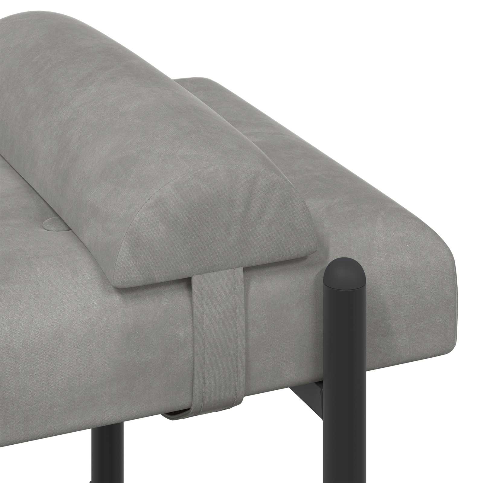 Knop-gestept Bankje met Kussens Lichtgrijs 110 x 40 x 46 cm