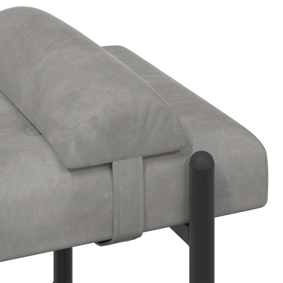 Knop-gestept Bankje met Kussens Lichtgrijs 110 x 40 x 46 cm