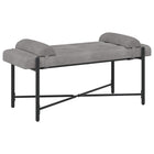 Bankje 110x40x46 cm lichtgrijs fluweel