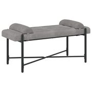 Bankje 110x40x46 cm lichtgrijs fluweel