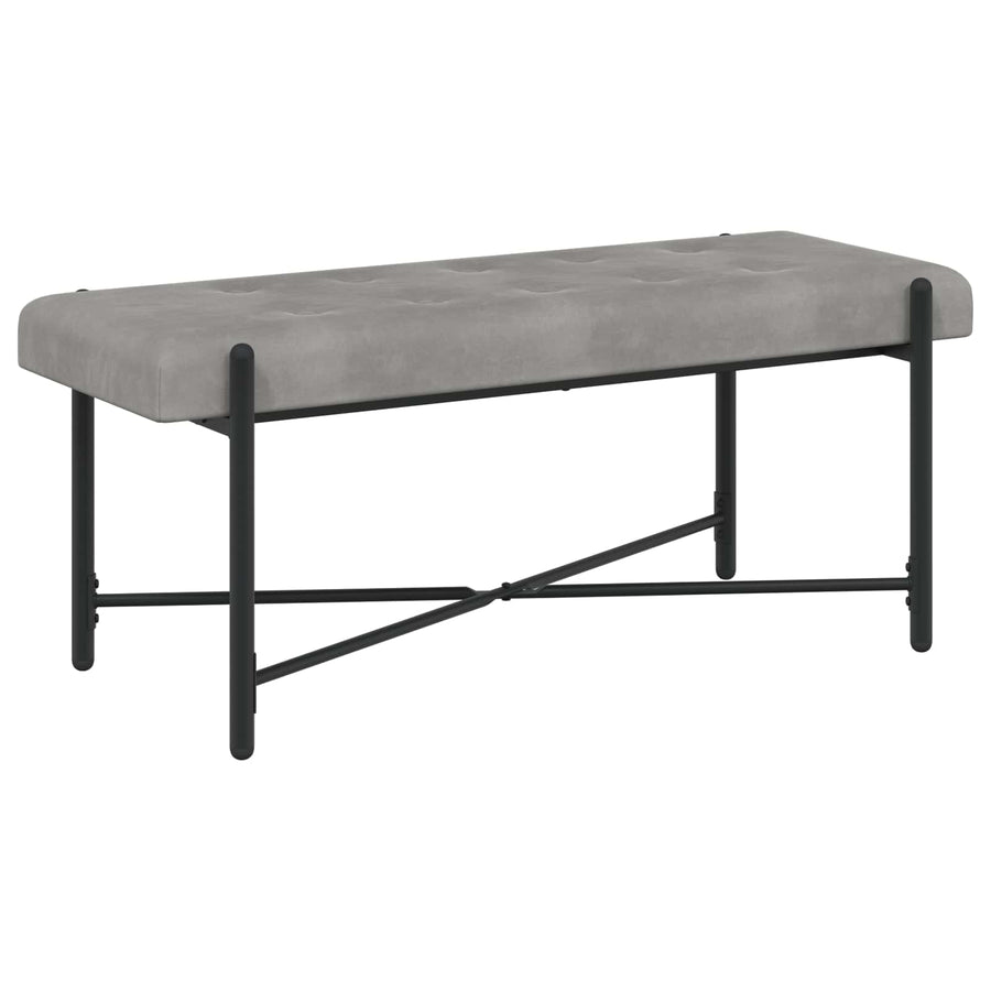 Knop-gestept Bankje met Kussens Lichtgrijs 110 x 40 x 46 cm