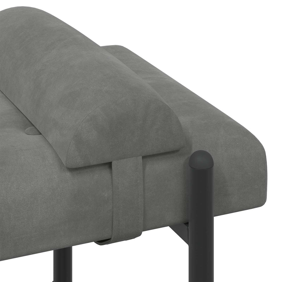 Knop-gestept Bankje met Kussens Donkergrijs 110 x 40 x 46 cm