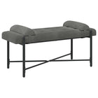 Bankje met kussens donkergrijs 110x40x46 cm