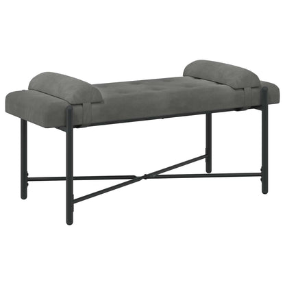 Knop-gestept Bankje met Kussens Donkergrijs 110 x 40 x 46 cm