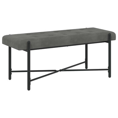 Knop-gestept Bankje met Kussens Donkergrijs 110 x 40 x 46 cm