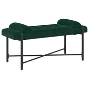 Bankje met kussens donkergroen 110x40x46 cm