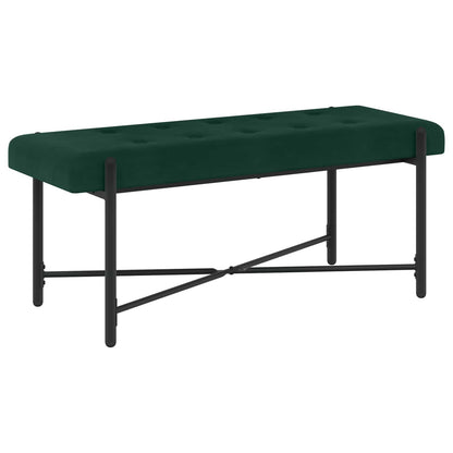 Knop-gestept Bankje met Kussens Donkergroen 110 x 40 x 46 cm