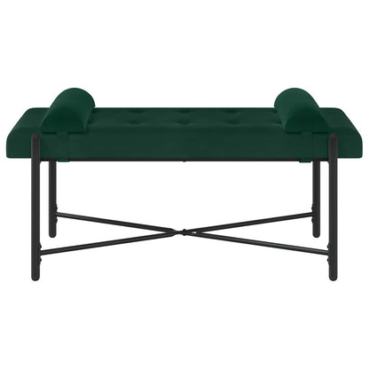 Knop-gestept Bankje met Kussens Donkergroen 110 x 40 x 46 cm