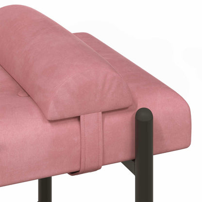Knop-gestept Bankje met Kussens Roze 110 x 40 x 46 cm Fluweel