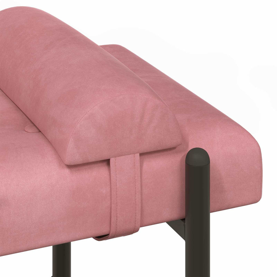 Knop-gestept Bankje met Kussens Roze 110 x 40 x 46 cm Fluweel