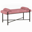 Bankje roze fluweel 110x40x46 cm met kussens