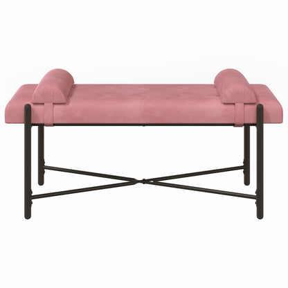 Knop-gestept Bankje met Kussens Roze 110 x 40 x 46 cm Fluweel