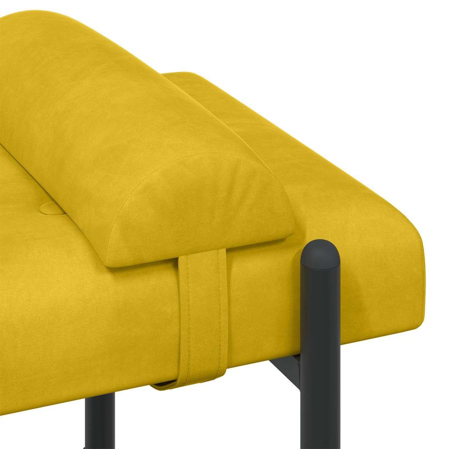 Knop-gestept Bankje met Kussens Geel 110 x 40 x 46 cm Fluweel