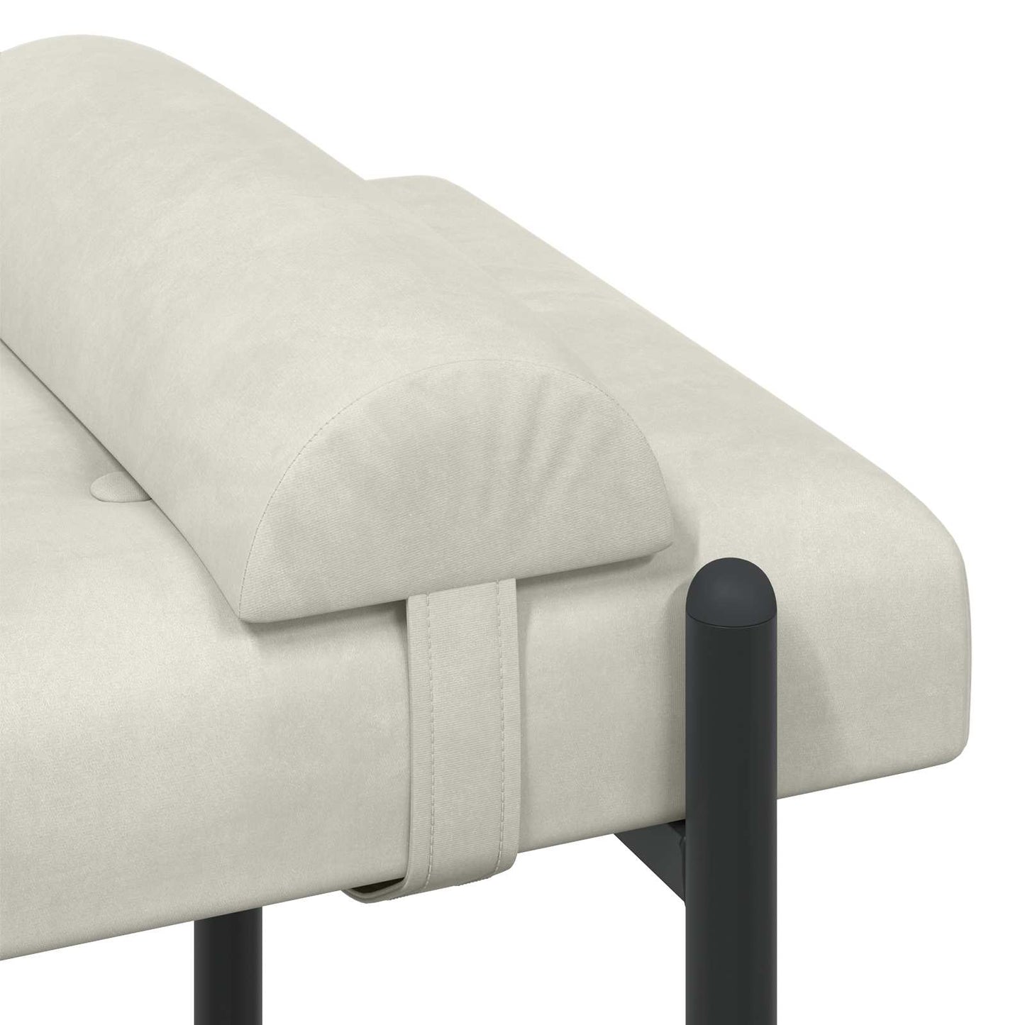 Knop-gestept Bankje met Kussens Crèmekleurig 110 x 40 x 46 cm