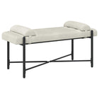 Bankje met kussens crèmekleurig 110x40x46 cm