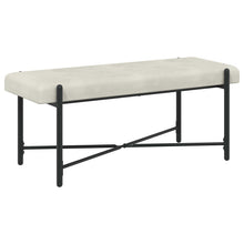 Knop-gestept Bankje met Kussens Crèmekleurig 110 x 40 x 46 cm