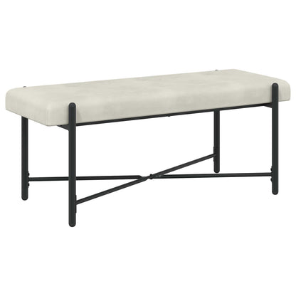 Knop-gestept Bankje met Kussens Crèmekleurig 110 x 40 x 46 cm
