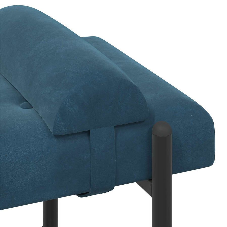 Knop-gestept Bankje met Kussens Blauw 110 x 40 x 46 cm Fluweel