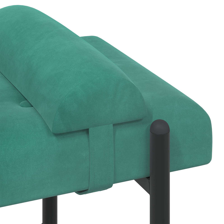 Knop-gestept Bankje met Kussens Turquoise 110 x 40 x 46 cm