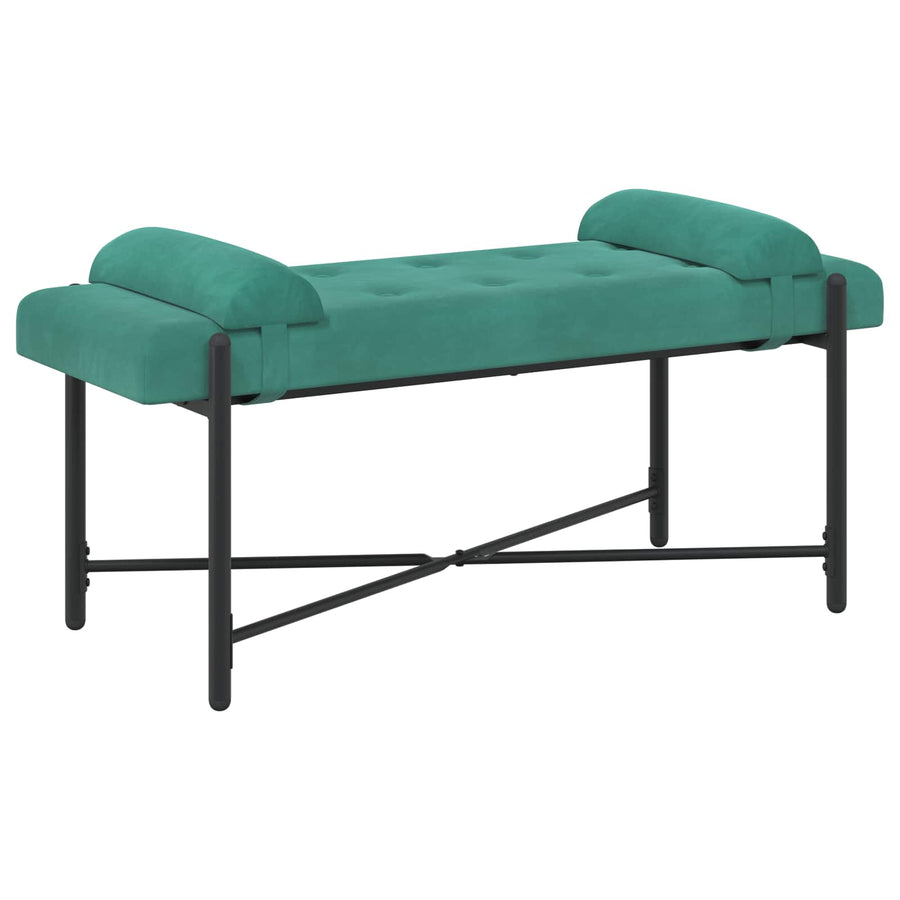 Knop-gestept Bankje met Kussens Turquoise 110 x 40 x 46 cm