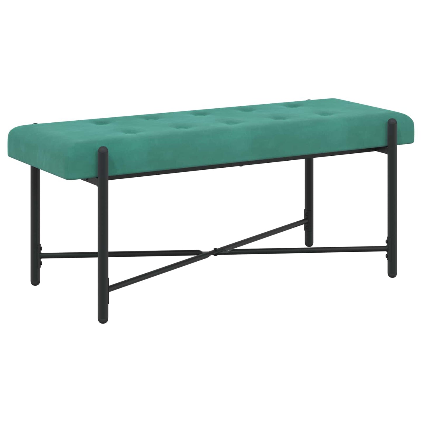 Knop-gestept Bankje met Kussens Turquoise 110 x 40 x 46 cm