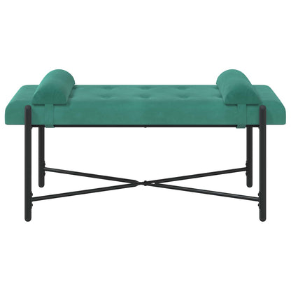 Knop-gestept Bankje met Kussens Turquoise 110 x 40 x 46 cm