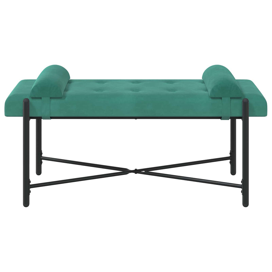 Knop-gestept Bankje met Kussens Turquoise 110 x 40 x 46 cm