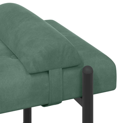 Knop-gestept Bankje met Kussens Zeegroen 110 x 40 x 46 cm
