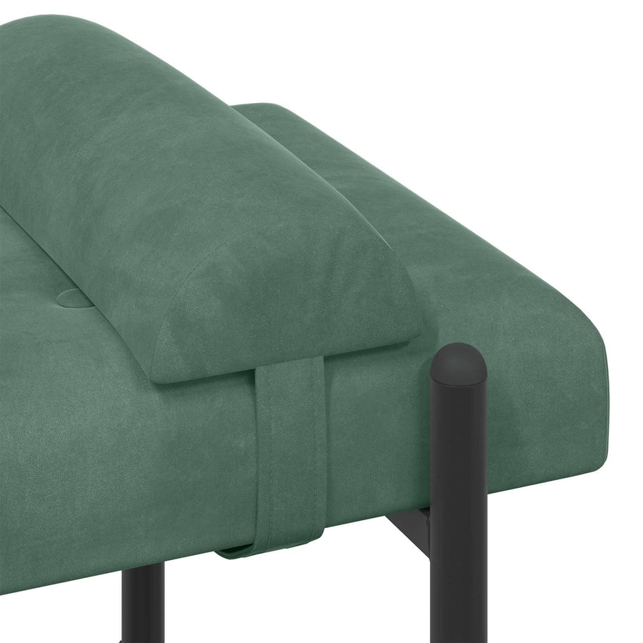 Knop-gestept Bankje met Kussens Zeegroen 110 x 40 x 46 cm