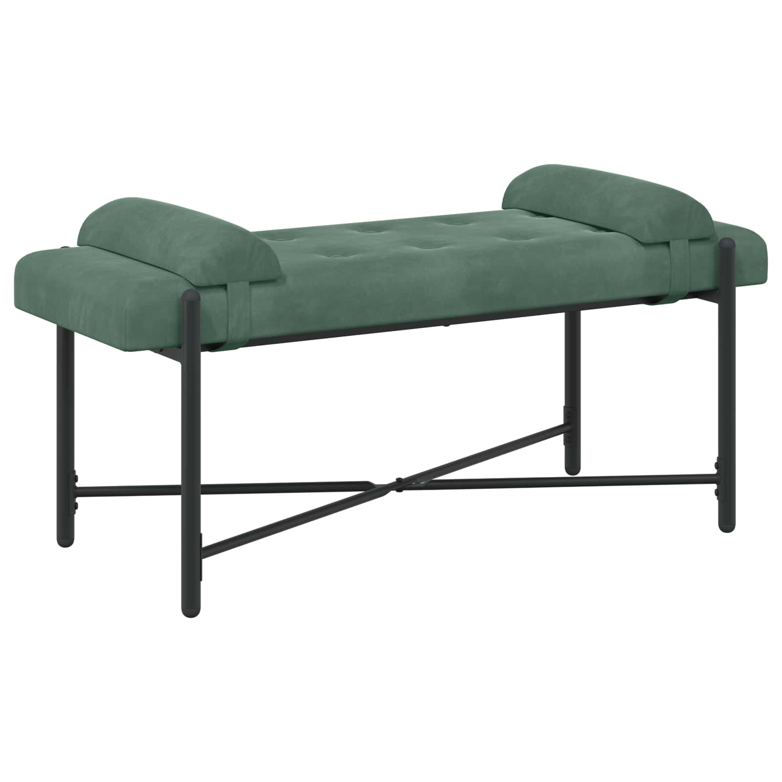 Knop-gestept Bankje met Kussens Zeegroen 110 x 40 x 46 cm