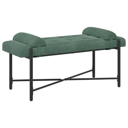 Knop-gestept Bankje met Kussens Zeegroen 110 x 40 x 46 cm