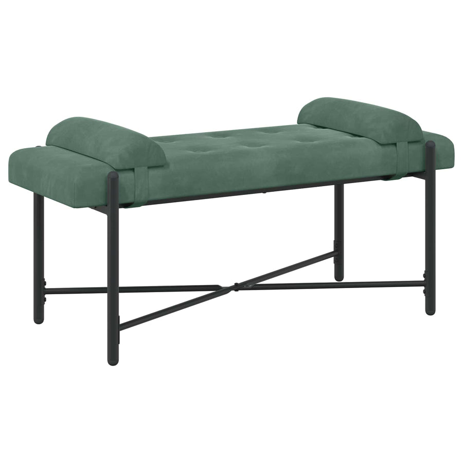 Knop-gestept Bankje met Kussens Zeegroen 110 x 40 x 46 cm
