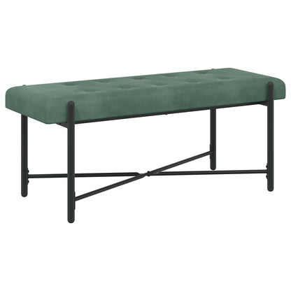 Knop-gestept Bankje met Kussens Zeegroen 110 x 40 x 46 cm