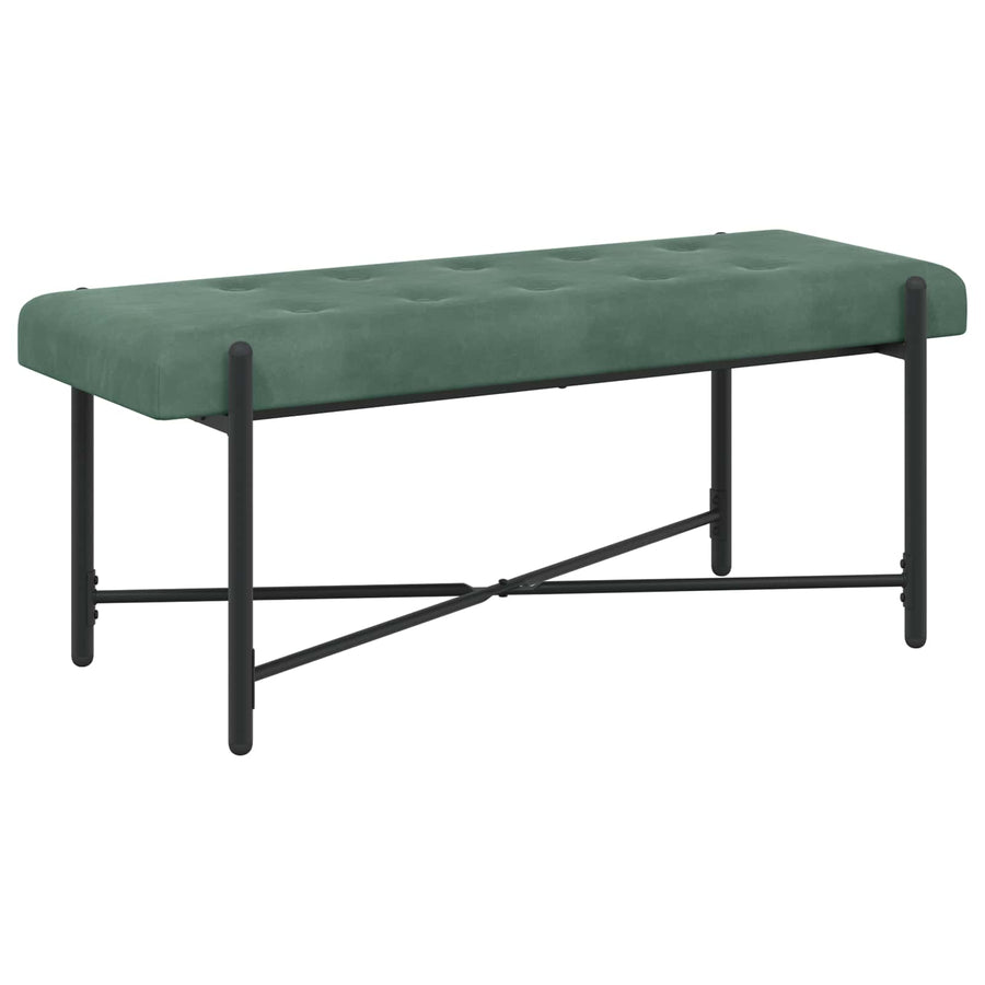 Knop-gestept Bankje met Kussens Zeegroen 110 x 40 x 46 cm