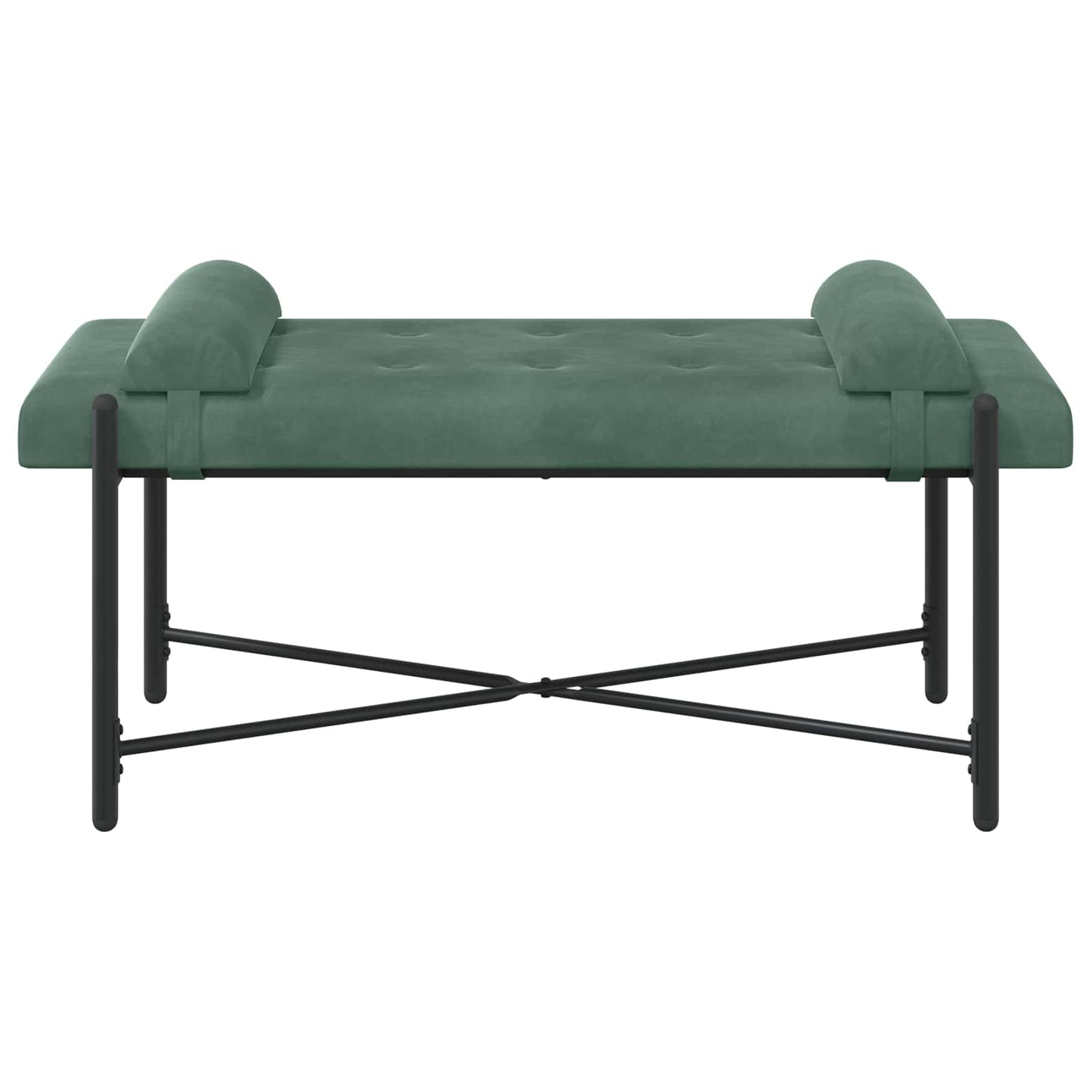 Knop-gestept Bankje met Kussens Zeegroen 110 x 40 x 46 cm