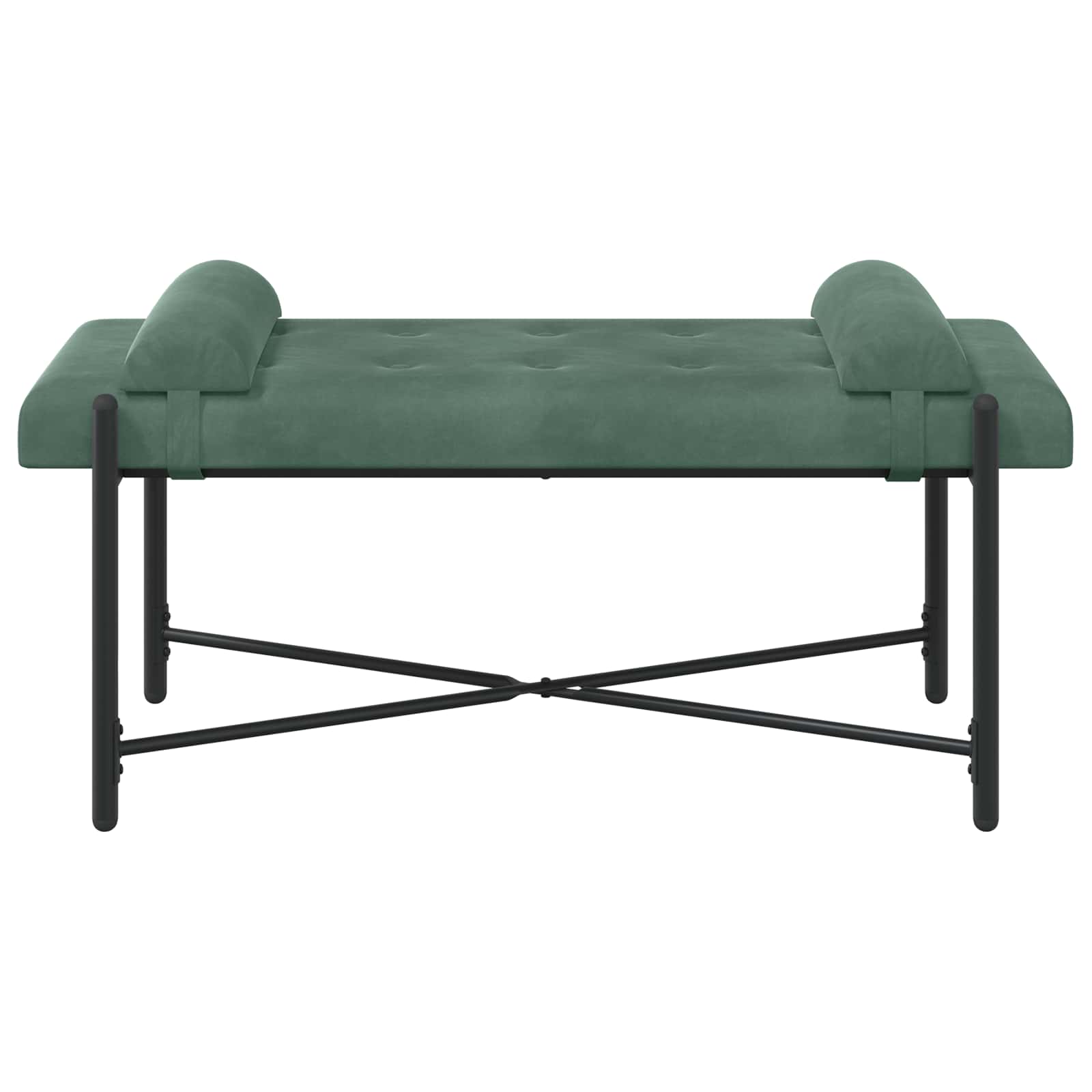 Knop-gestept Bankje met Kussens Zeegroen 110 x 40 x 46 cm
