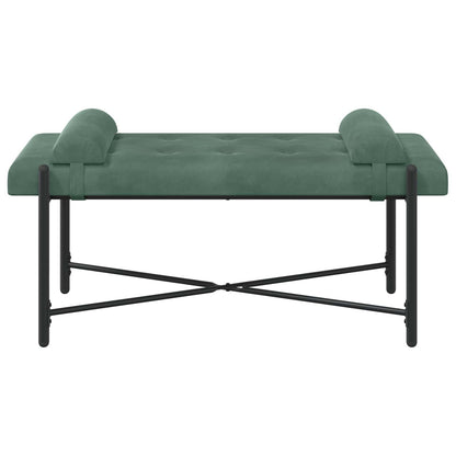 Knop-gestept Bankje met Kussens Zeegroen 110 x 40 x 46 cm