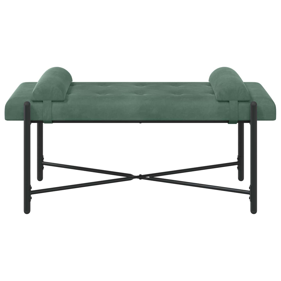 Knop-gestept Bankje met Kussens Zeegroen 110 x 40 x 46 cm