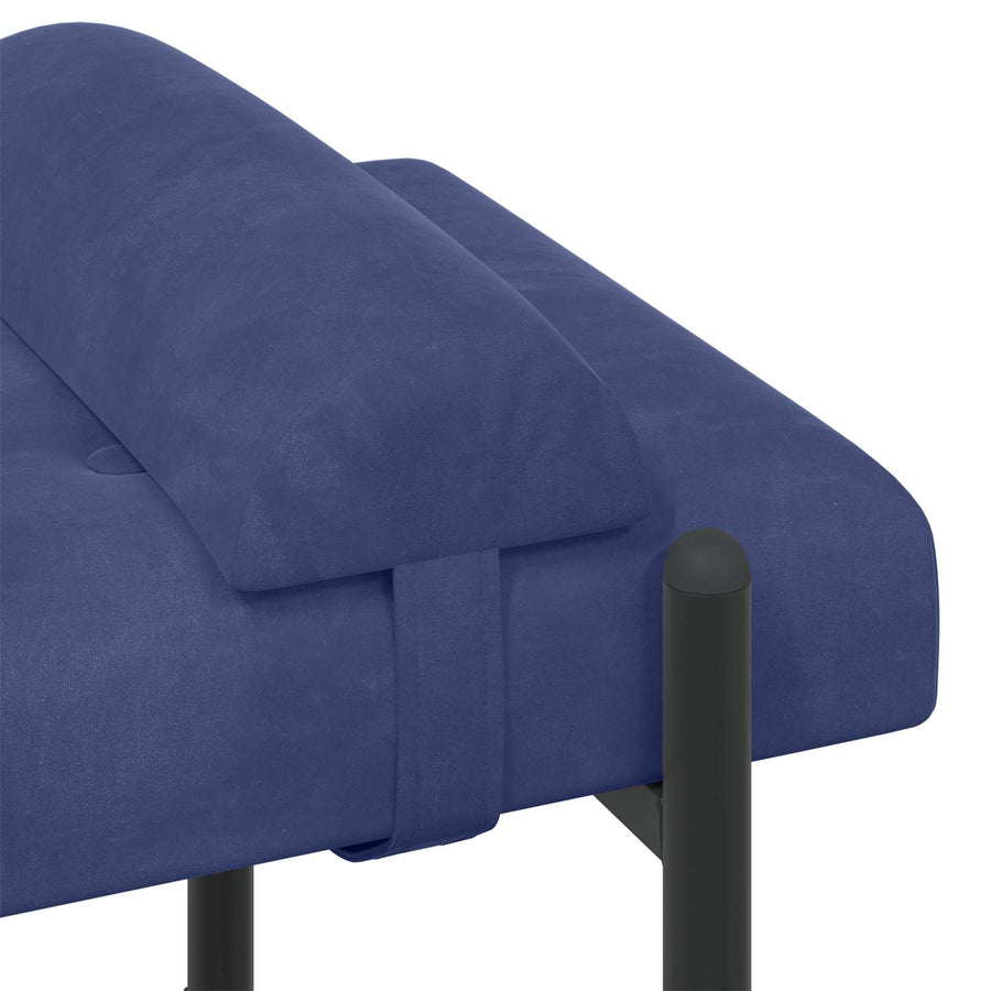 Knop-gestept Bankje met Kussens Politieblauw 110 x 40 x 46 cm