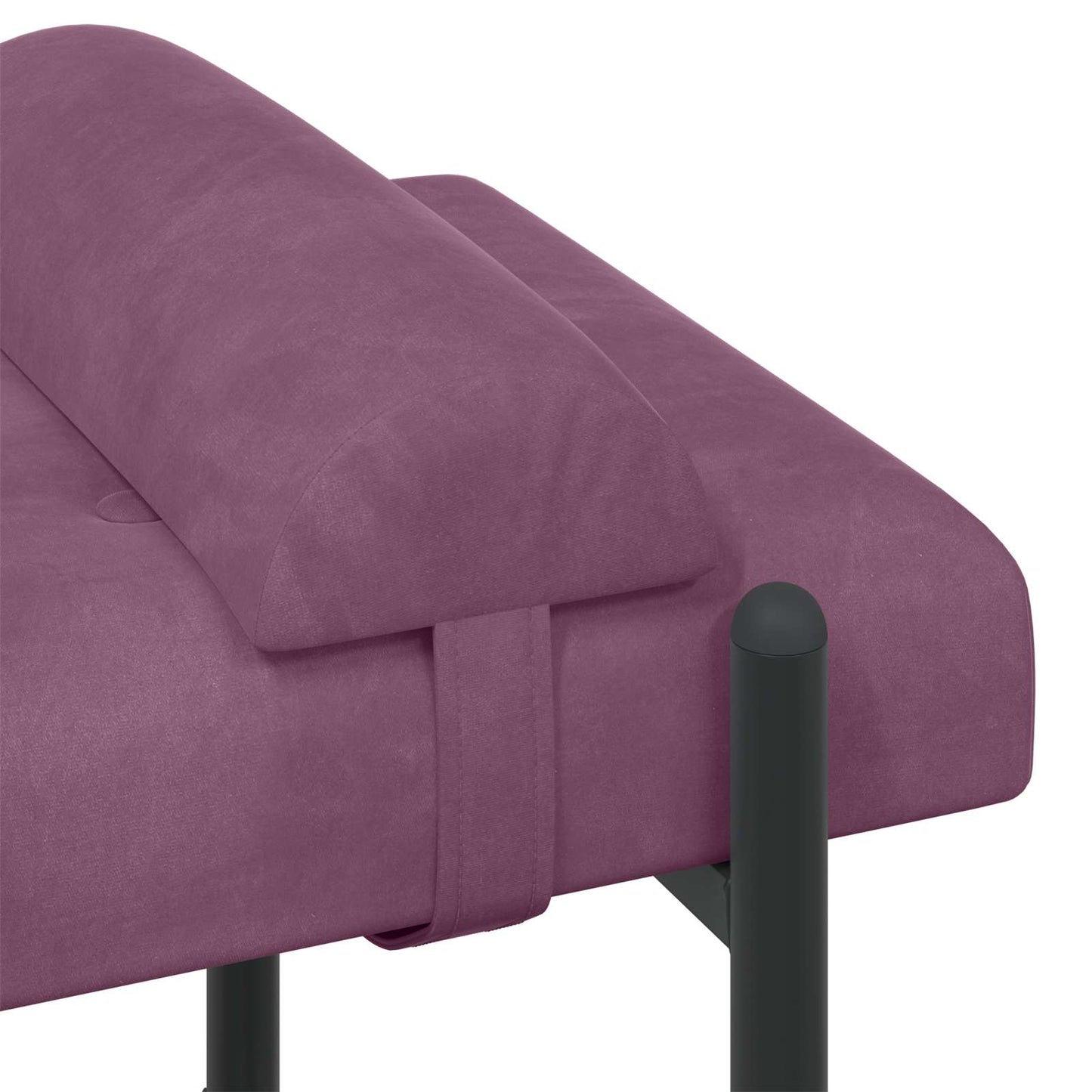 Knop-gestept Bankje met Kussens Paars 110 x 40 x 46 cm Fluweel