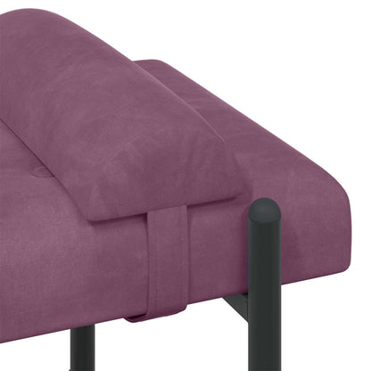 Knop-gestept Bankje met Kussens Paars 110 x 40 x 46 cm Fluweel