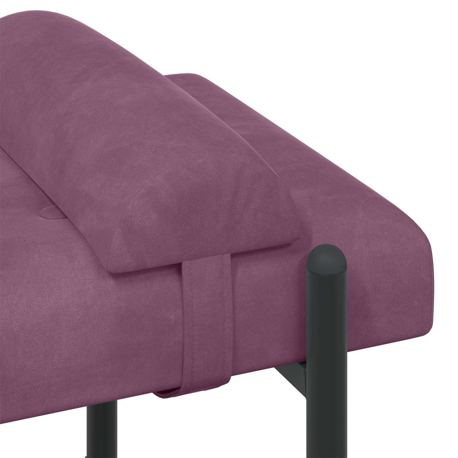 Knop-gestept Bankje met Kussens Paars 110 x 40 x 46 cm Fluweel
