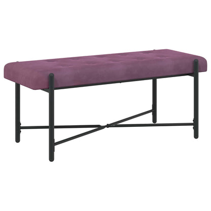 Knop-gestept Bankje met Kussens Paars 110 x 40 x 46 cm Fluweel
