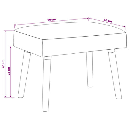 Bank Effen Lichtgrijs 60 x 40 x 45 cm Bouclé
