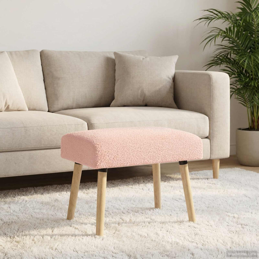 Bank Effen Roze 60 x 40 x 45 cm Bouclé
