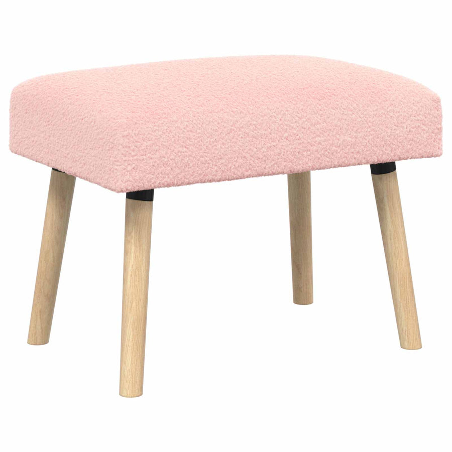 Bank Effen Roze 60 x 40 x 45 cm Bouclé