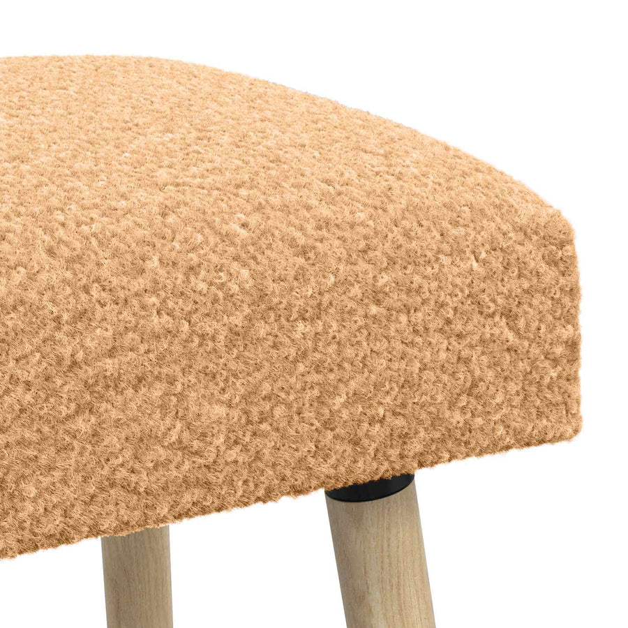 Bank Effen Beige 60 x 40 x 45 cm Bouclé