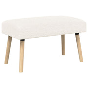 Bank bouclé crèmekleurig 80x40x46 cm