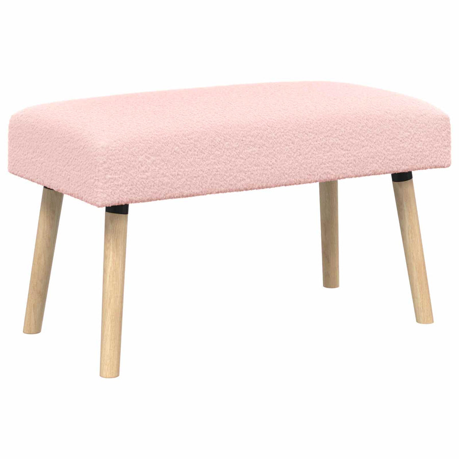 Bank Effen Roze 80 x 40 x 46 cm Bouclé